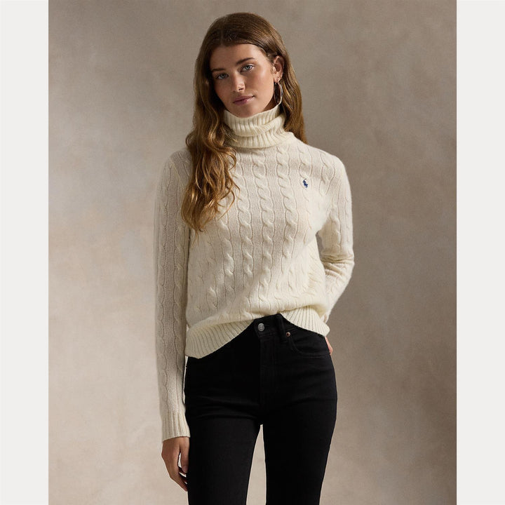 Wool cashmere cable knit