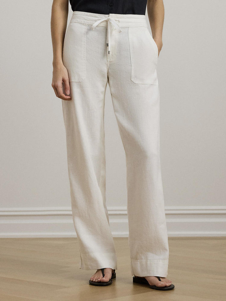 Wide leg linen pant