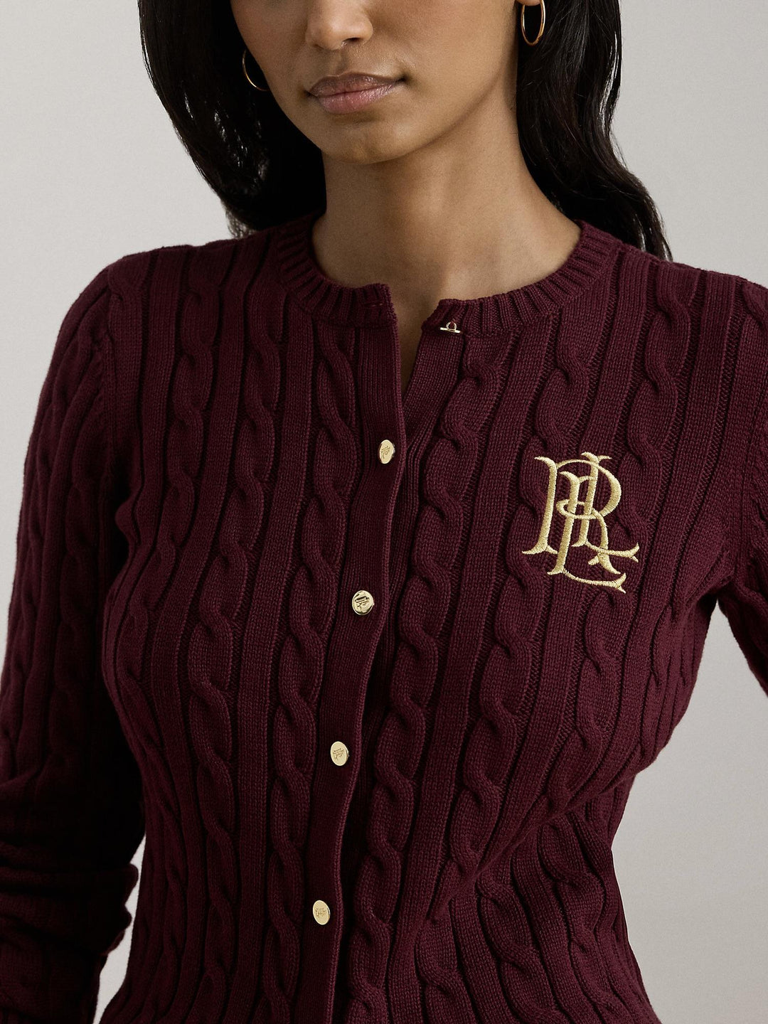 CABLE-KNIT COTTON CARDIGAN