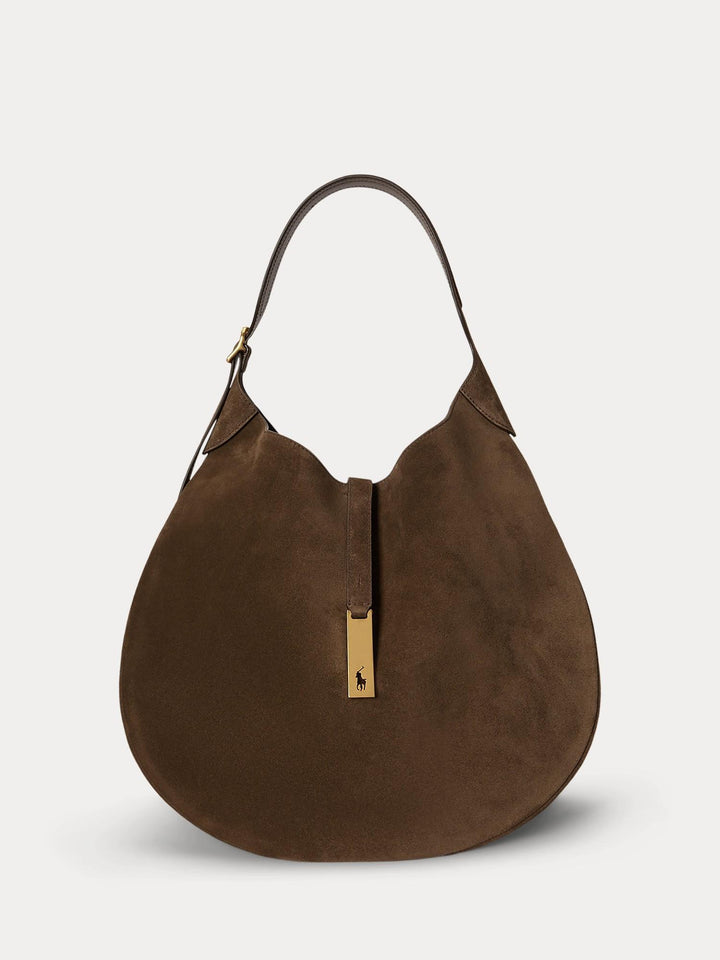 Polo Suede Large Shoulder Bag