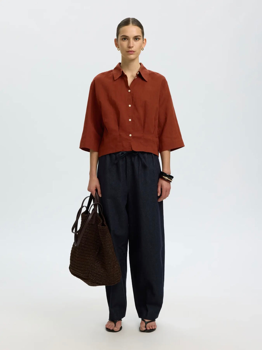 Slfcleo Regular 3/4 Cropped Shirt B