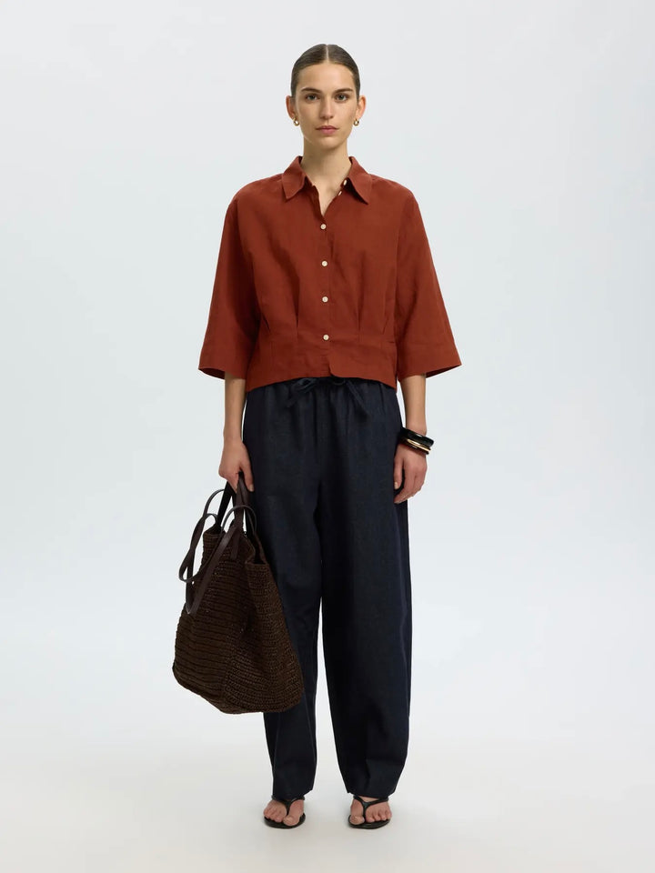 Slfcleo Regular 3/4 Cropped Shirt B