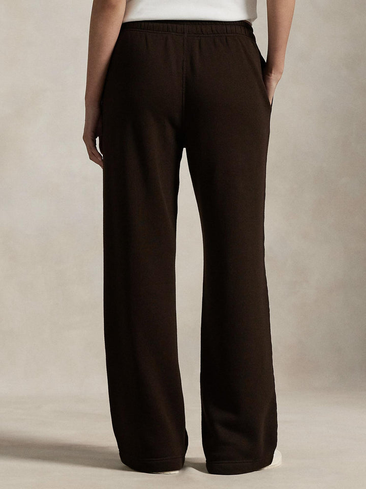 Drawstring Fleece Wide Leg Sweat Pant