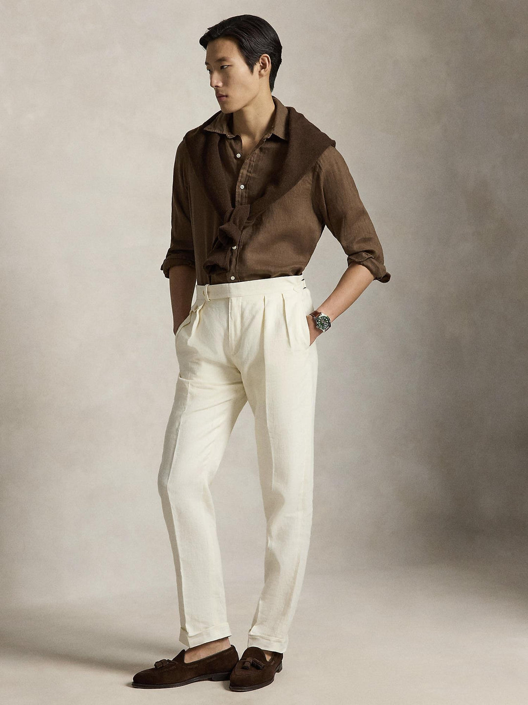 Custom fit linen shirt