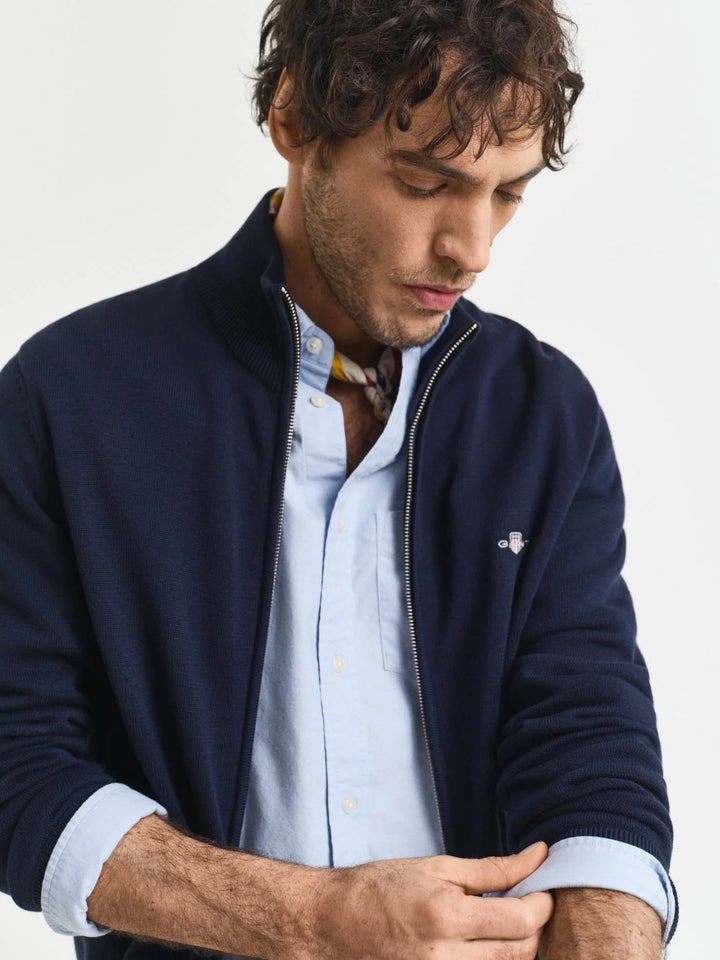 Bomullscardigan Med Glidelås