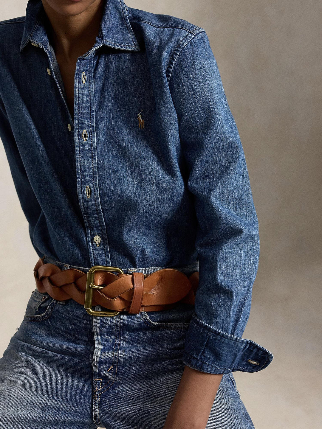 Slim fit denim shirt