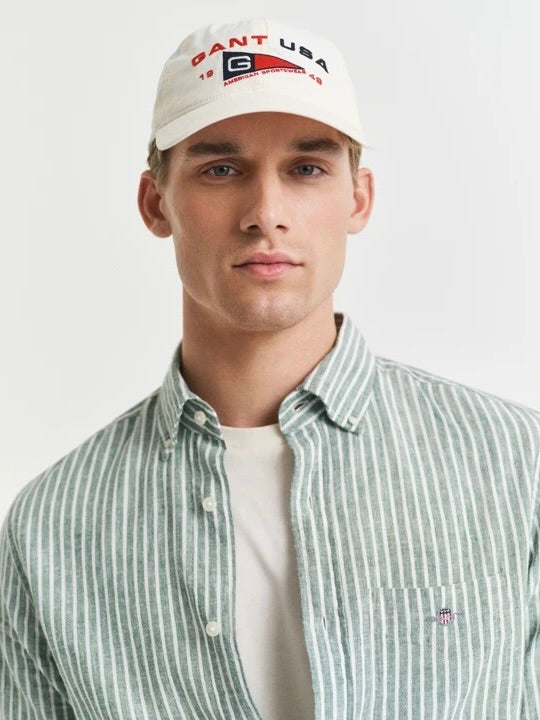 Reg Cotton Linen Stripe Shirt