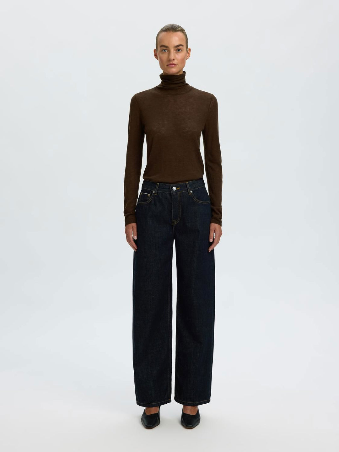 Slwvendy Wool Ls Knit Roll Neck Noos