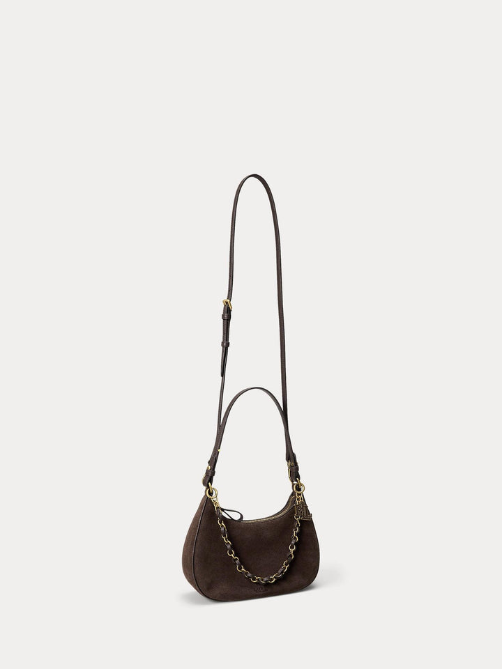 SUEDE MARCY ZIP SHOULDER BAG