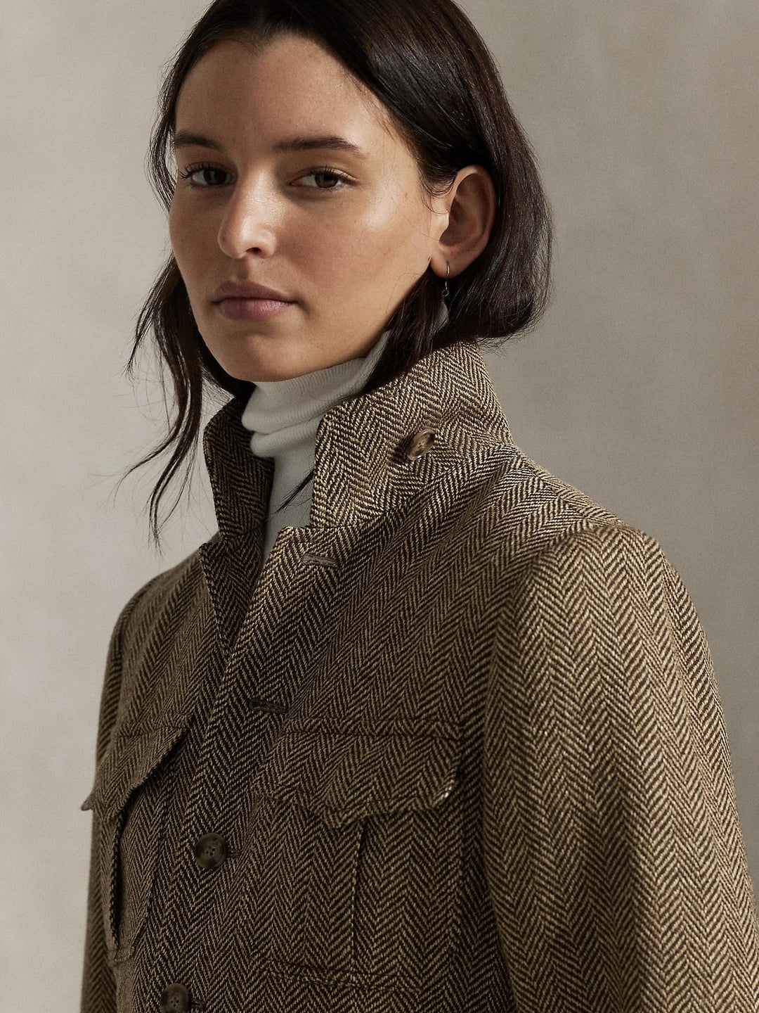 Linen Blend Herringbone Jacket
