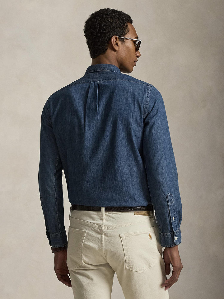 Slim fit denim oxford shirt
