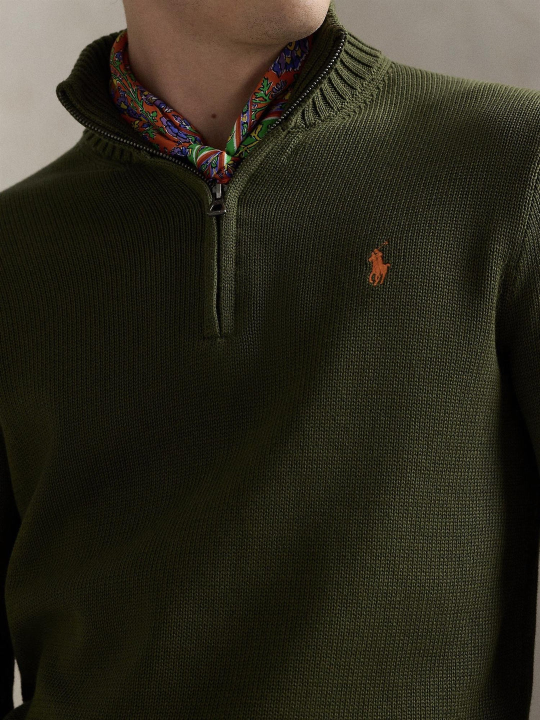 Cotton quarter-zip sweater