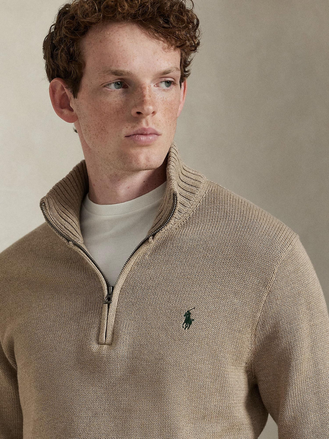 Cotton Quarter Zip Sweater