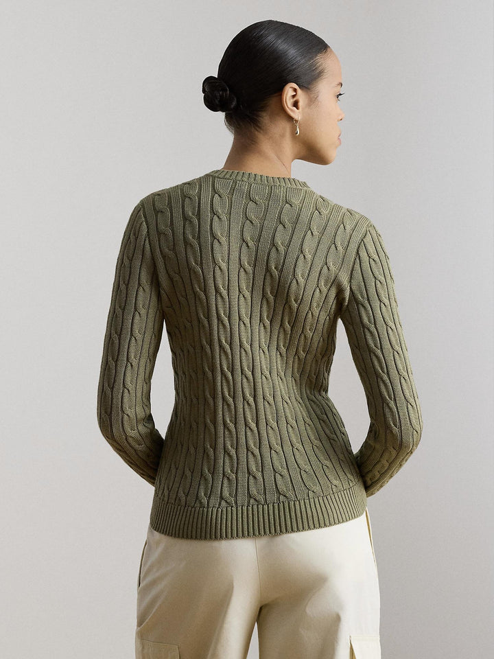 Cable knit cotton cardigan