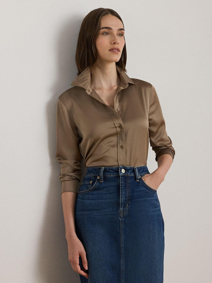 Classic fit satin shirt
