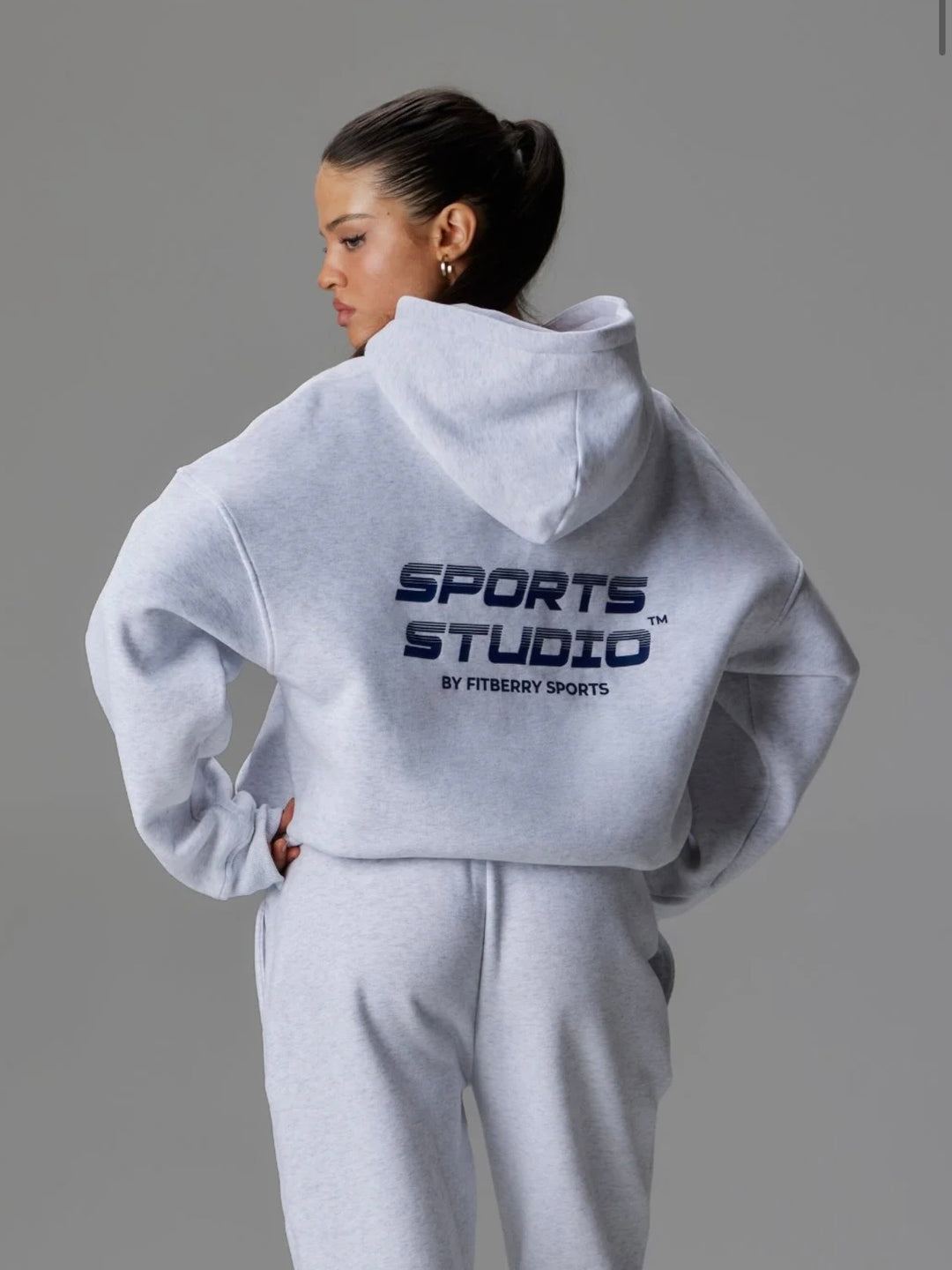 Sports studio oversized zip hoodie