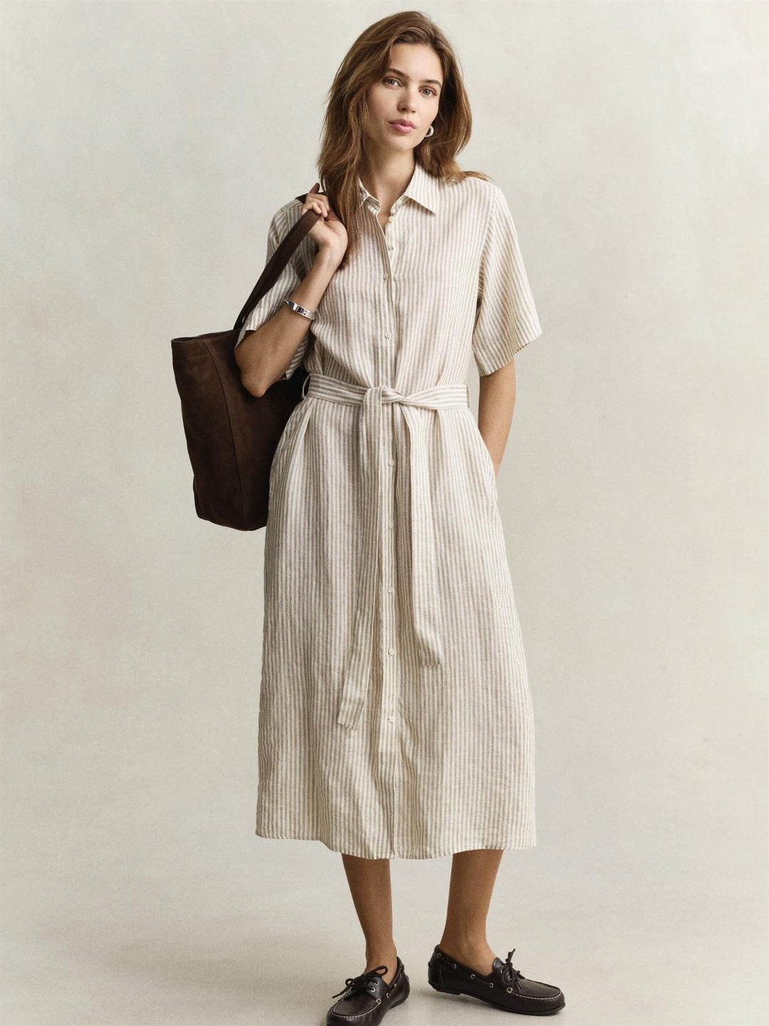 Striped Linen Shirt Dress