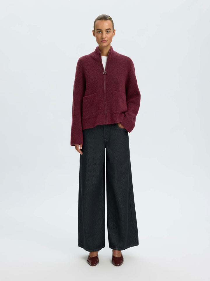 Slwsia Ras Ls Knit Zipper Cardigan