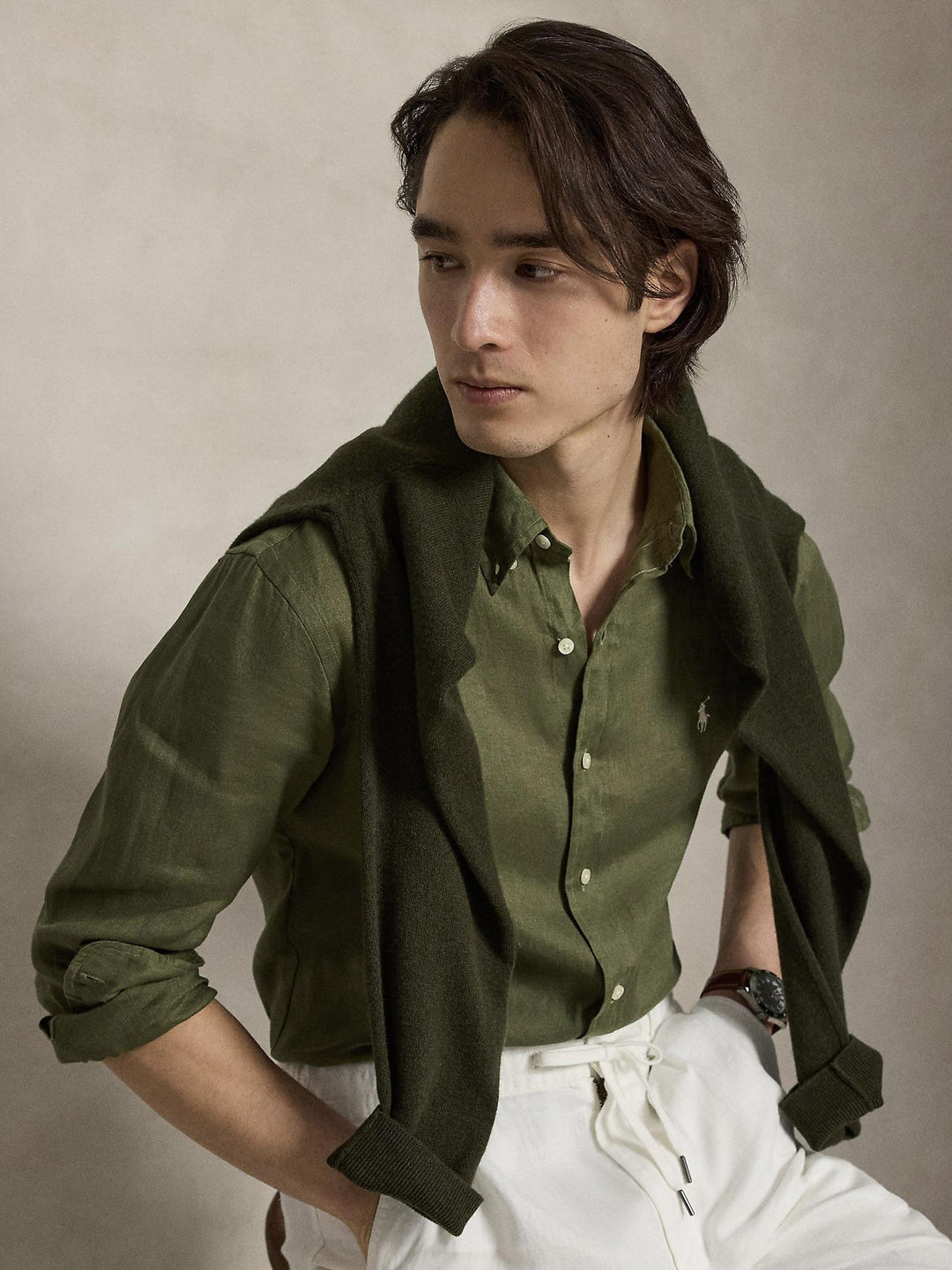 Custom fit linen shirt