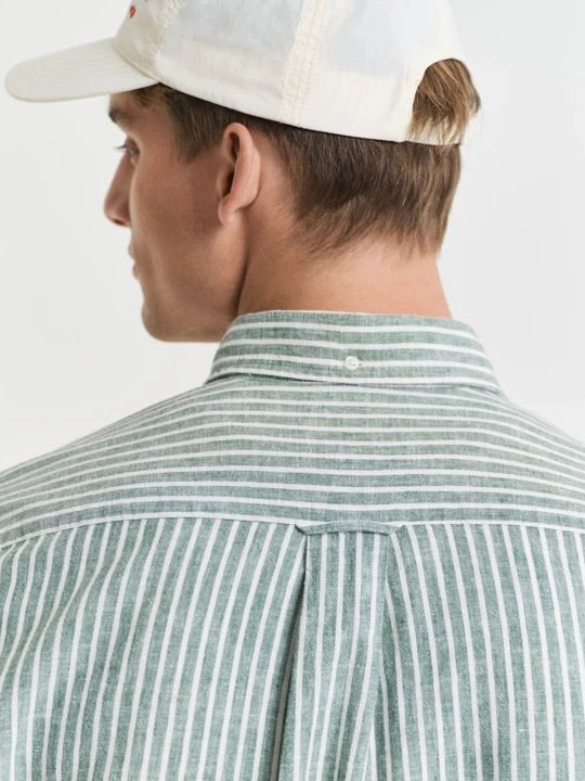 Reg Cotton Linen Stripe Shirt