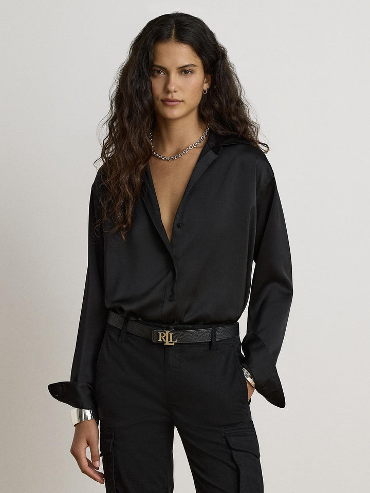 Relaxed Fit Satin Charmeuse Shirt
