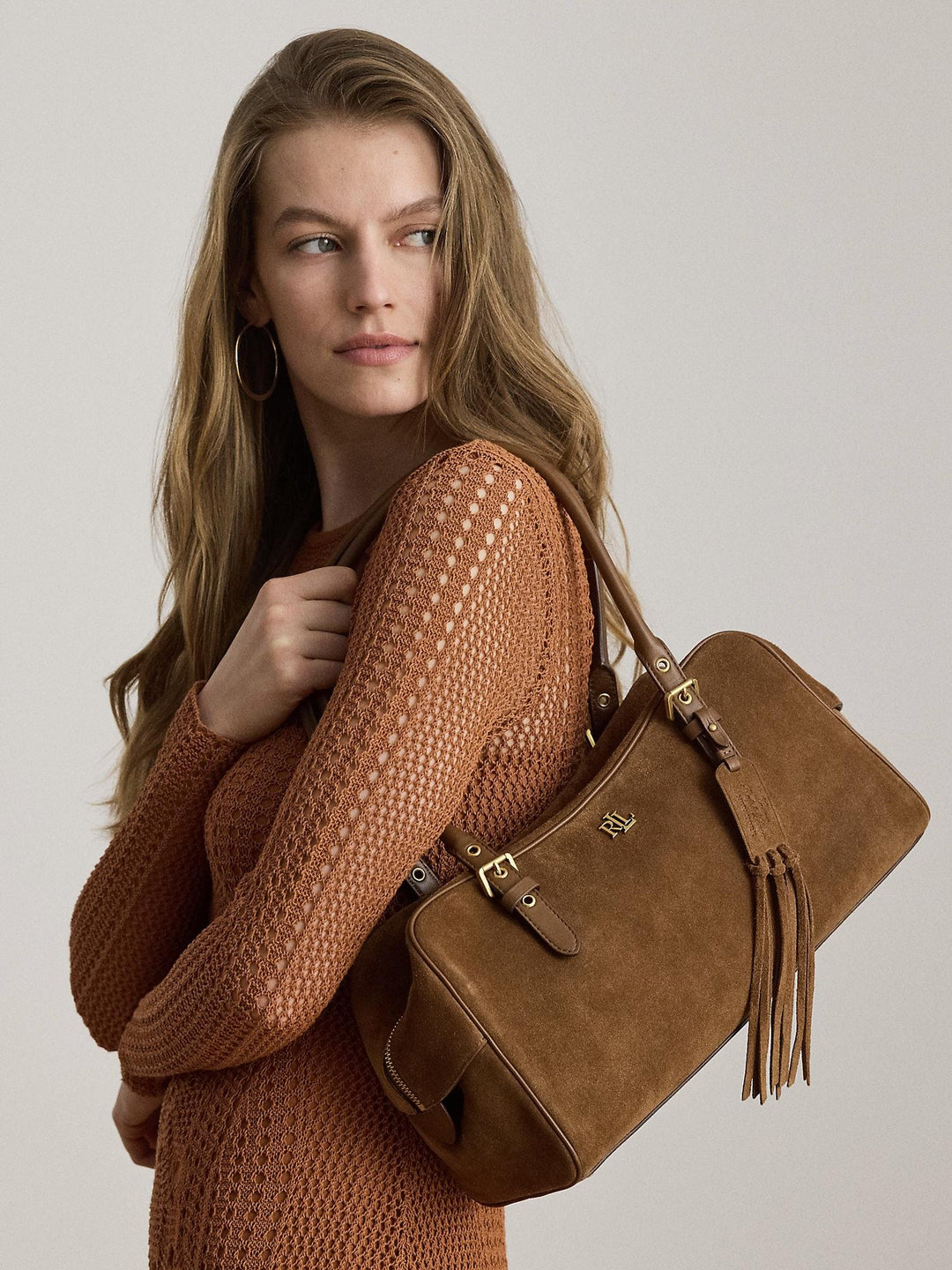 SUEDE LARGE MARCY ZIP SATCHEL