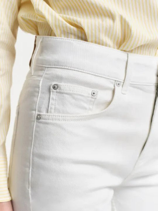 Slim Flare White Jeans