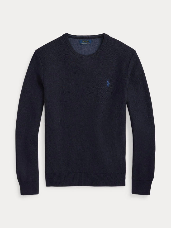 Textured cotton crewneck