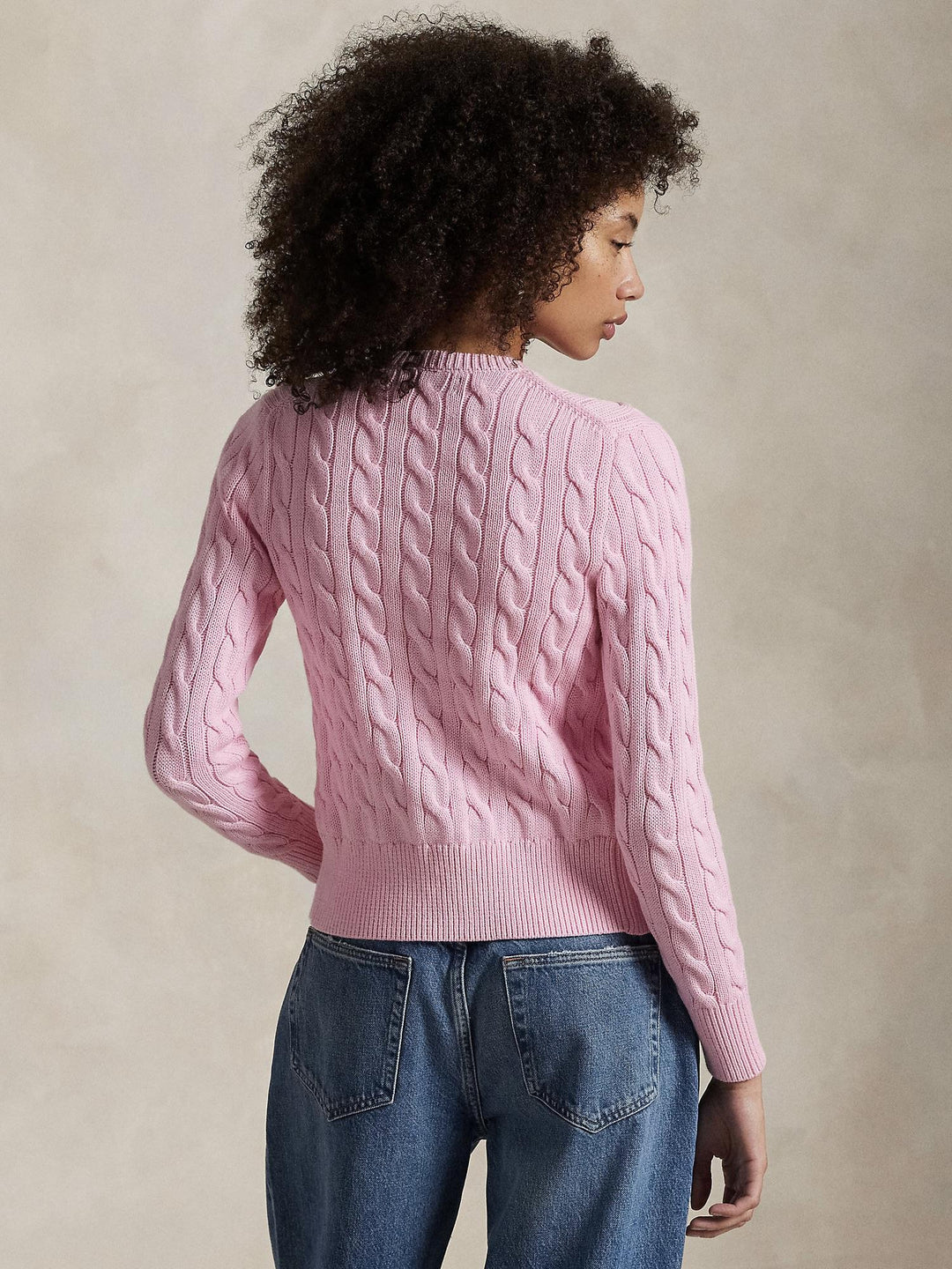 Cable knit cotton cardigan