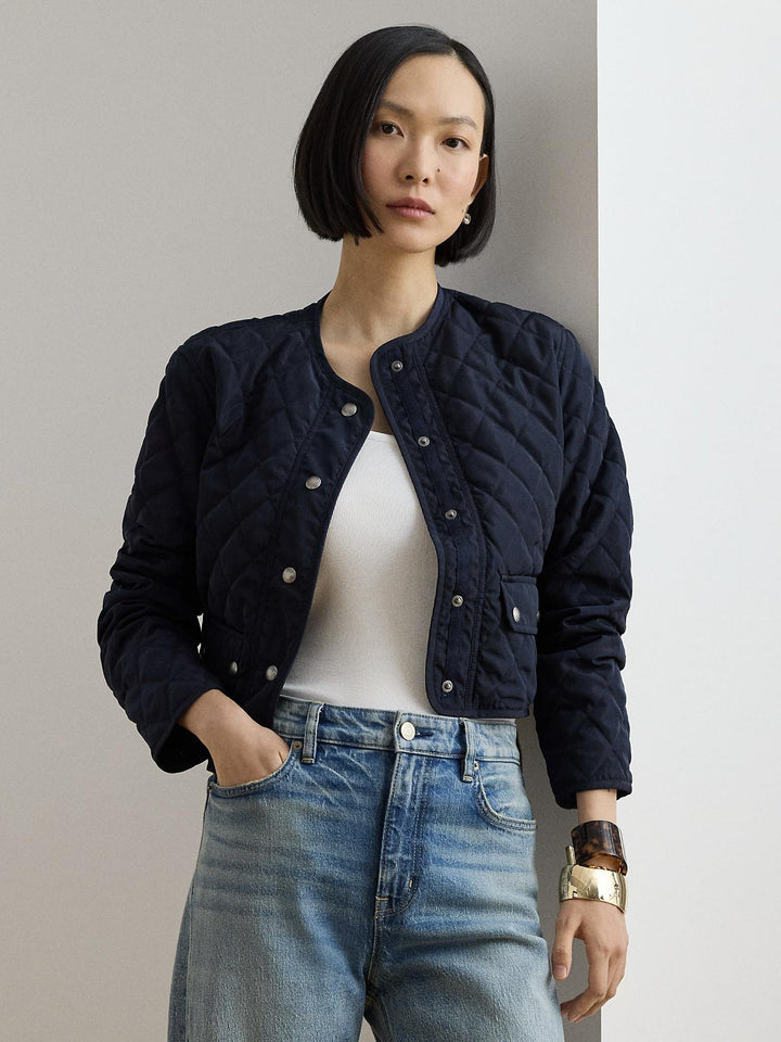 DIAMOND-QUILTED CROPPED JACKET
