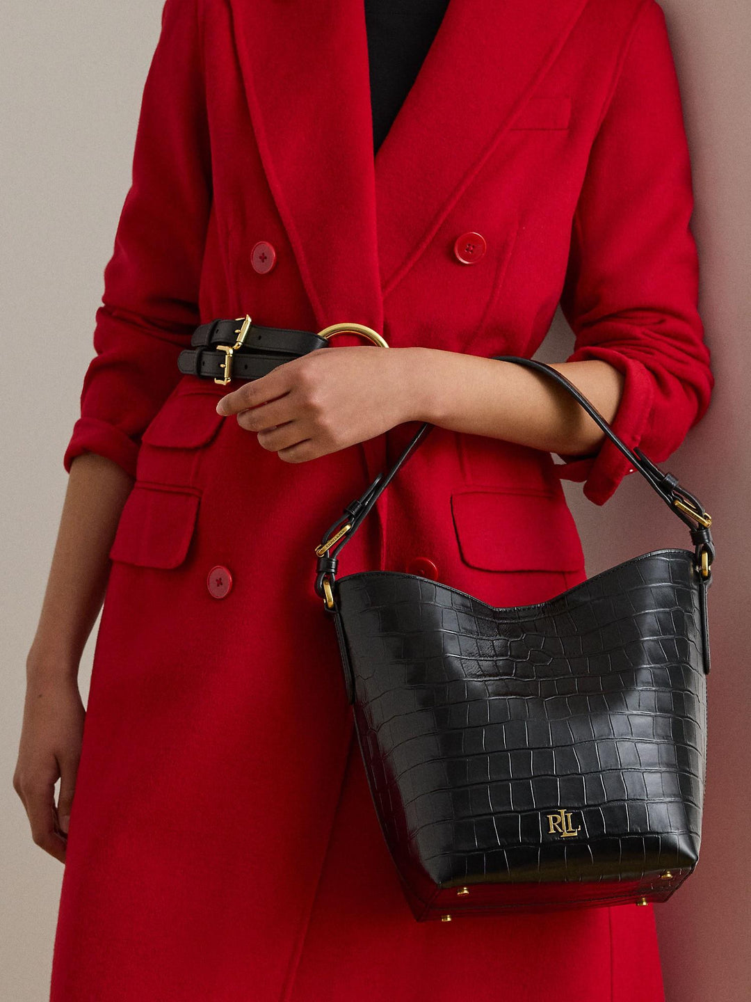 Croc Embossed Medium Witley Bucket Bag