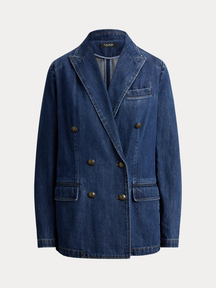 Double breasted denim blazer