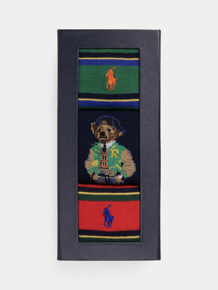 Polo Bear &Striped Sock Gift Set