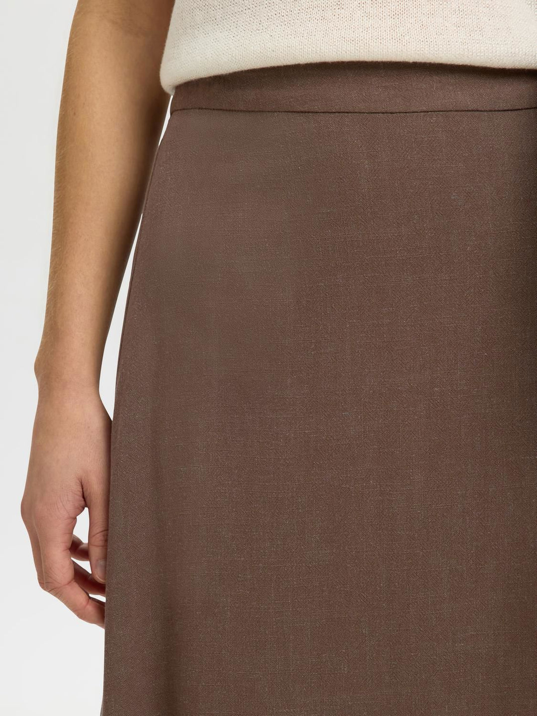 Slwviva Hw Ankle Linen Blend Skirt