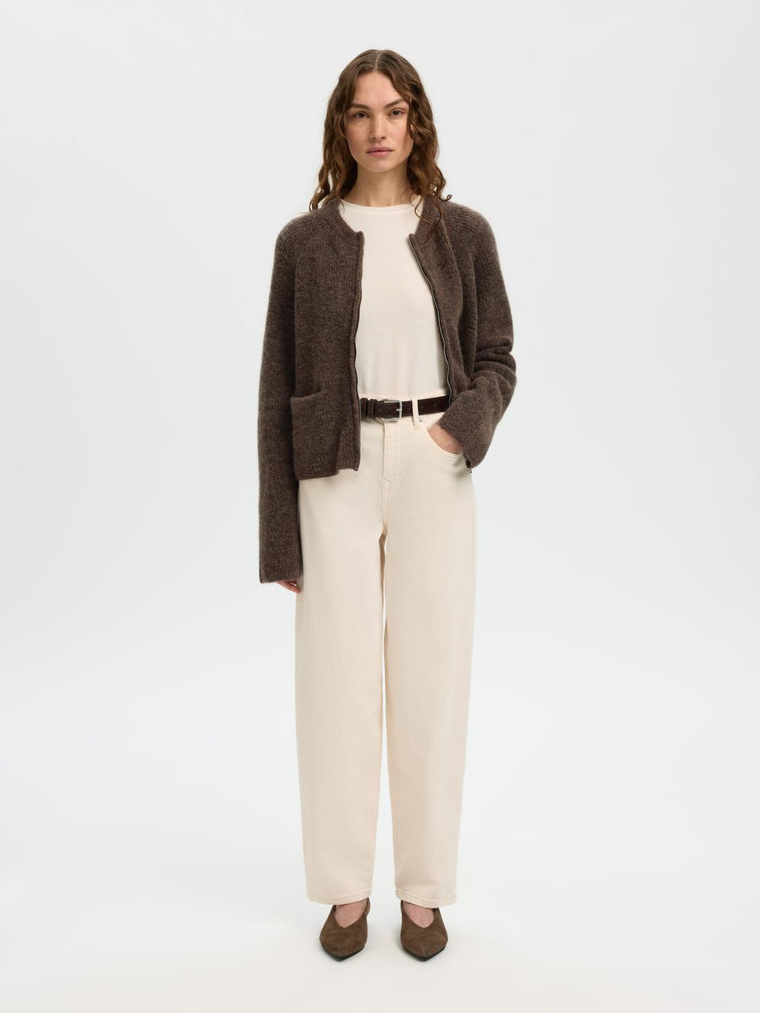 Slfsia Ras Ls Knit Short Cardigan