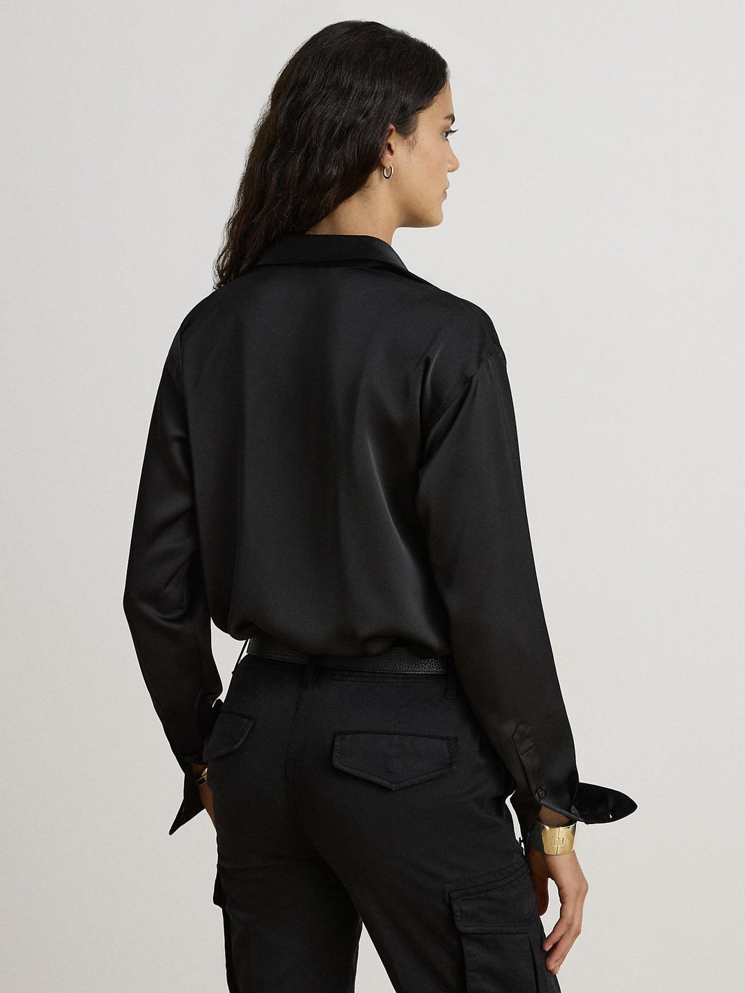 Relaxed Fit Satin Charmeuse Shirt