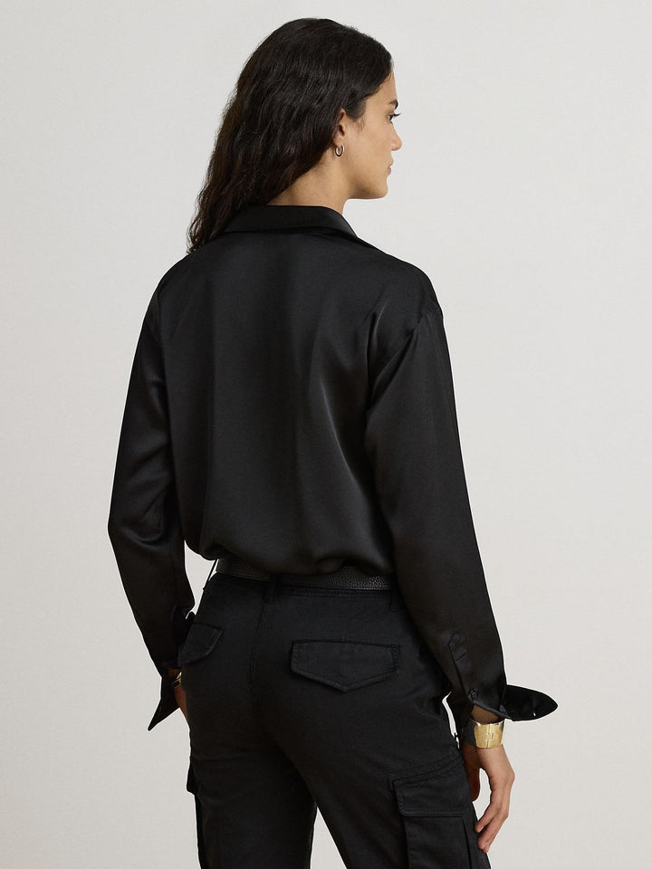 Relaxed Fit Satin Charmeuse Shirt