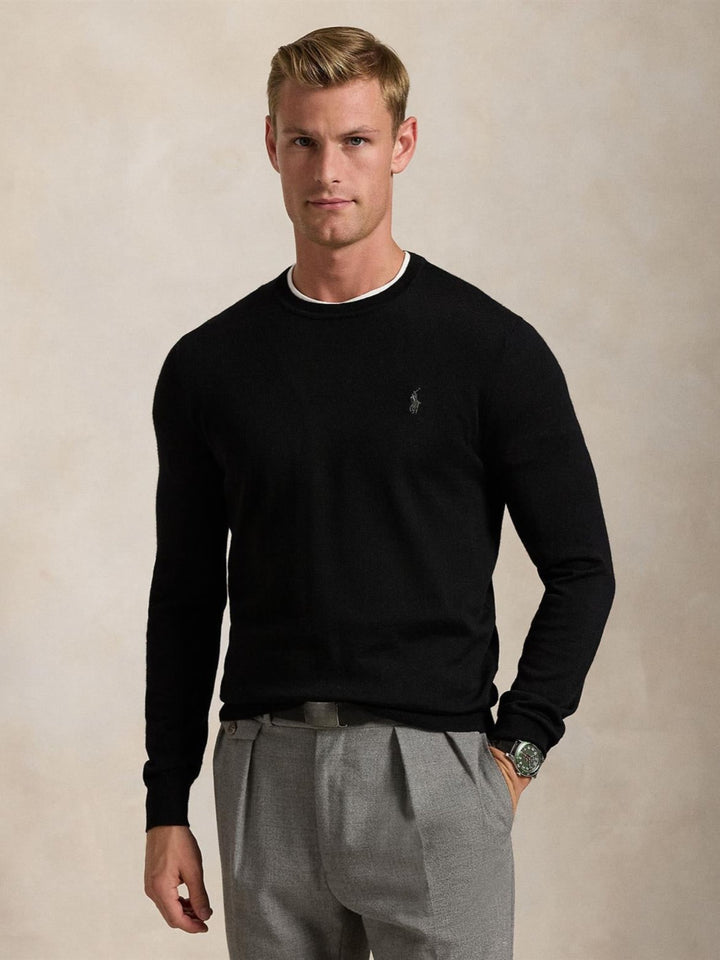 Slim fit wool crewneck