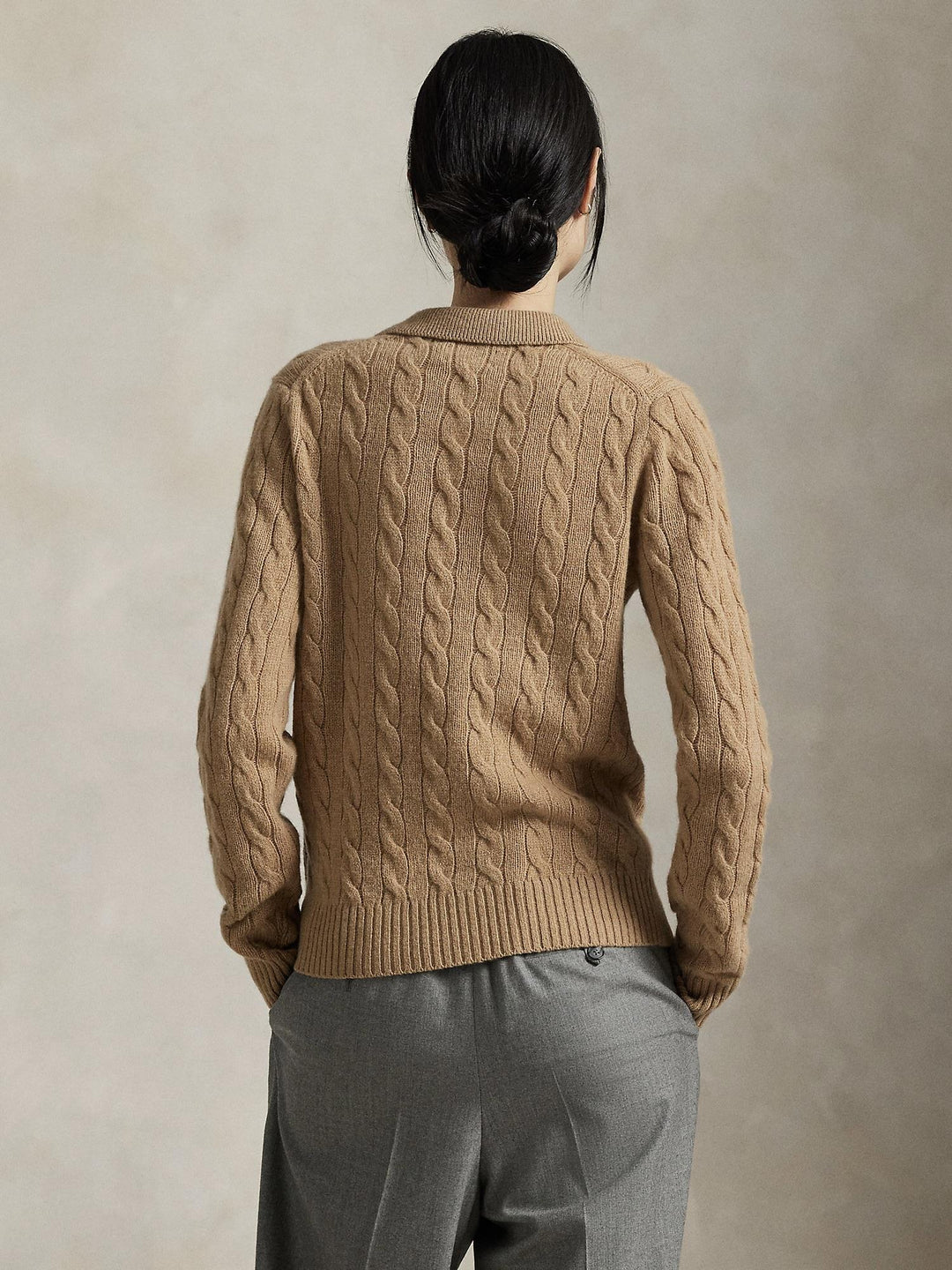 Wool cashmere polo sweater
