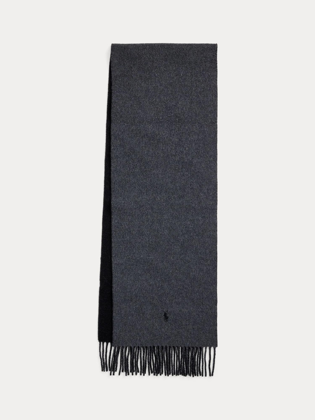 Fringe trim wool scarf