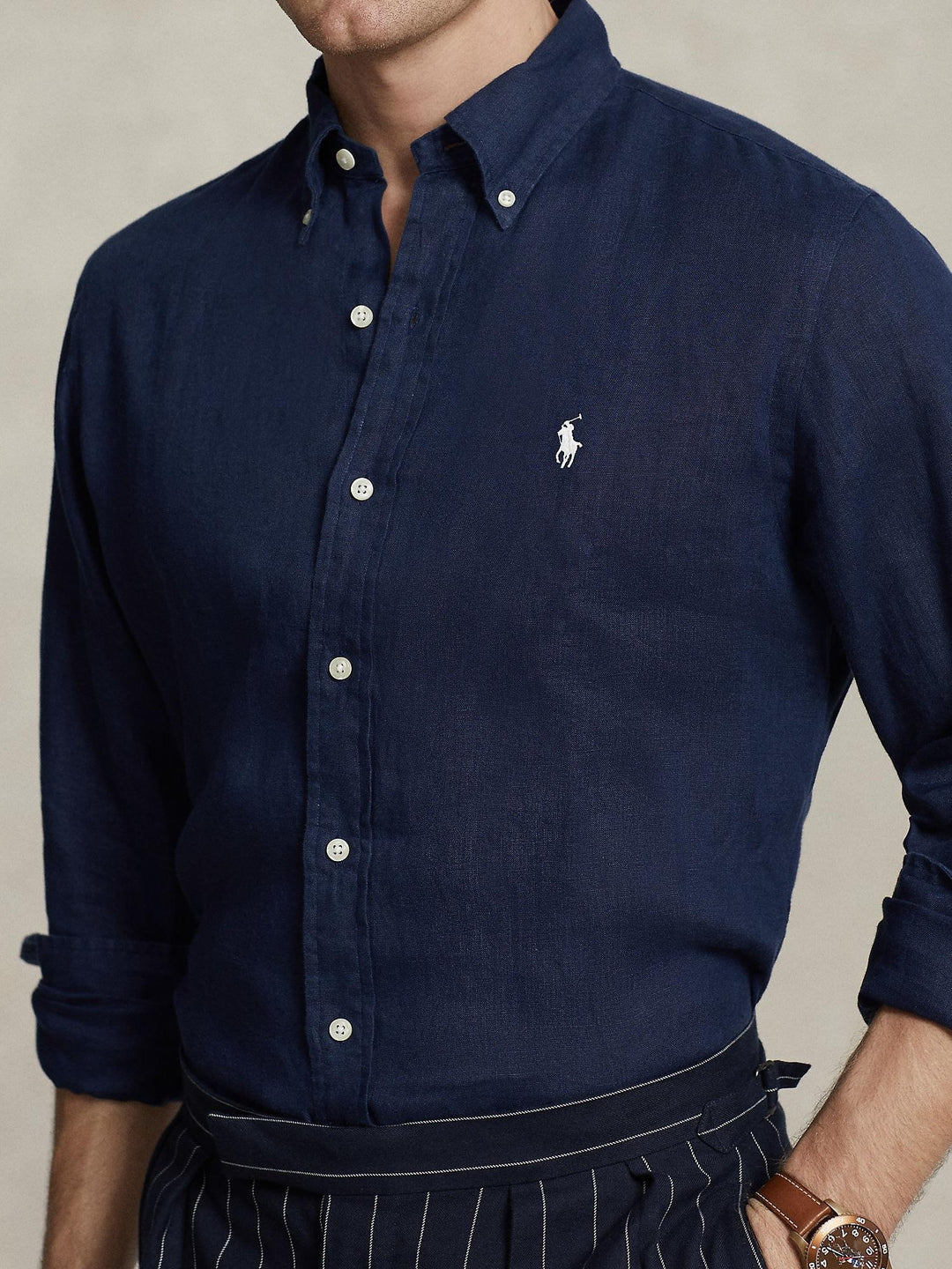 Custom fit linen shirt