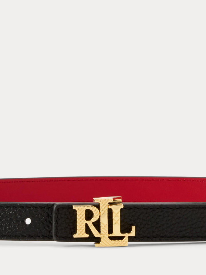 Logo Reversible Pebbled Skinny Belt