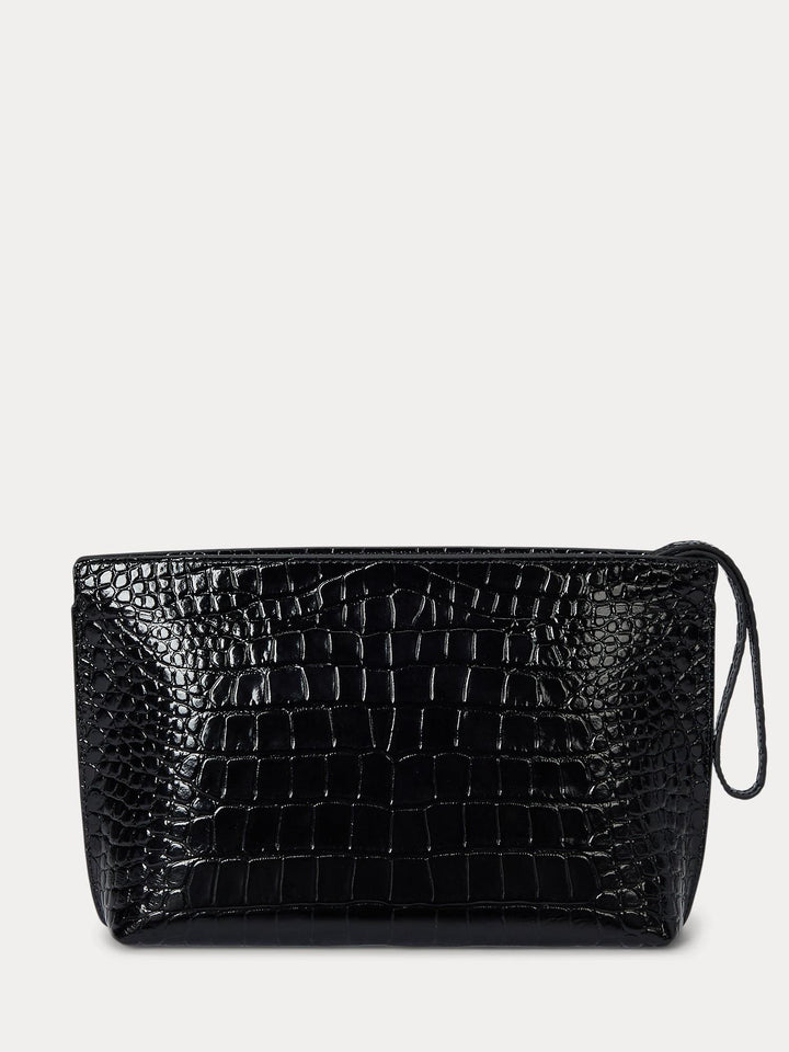 CROCODILE EMB LARGE POUCH