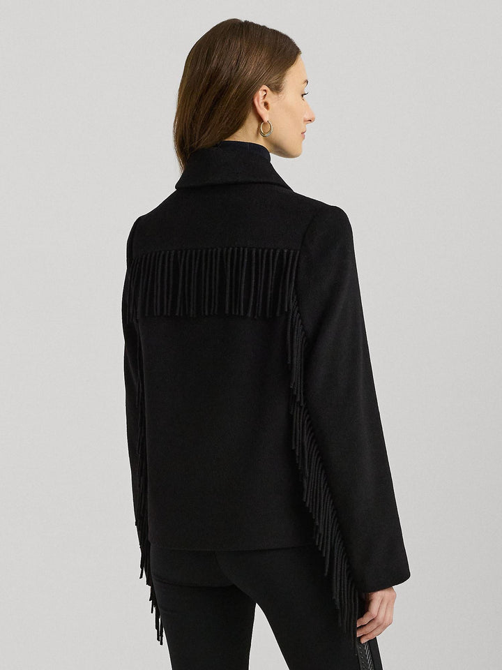 Fringe Trim Wool Coat