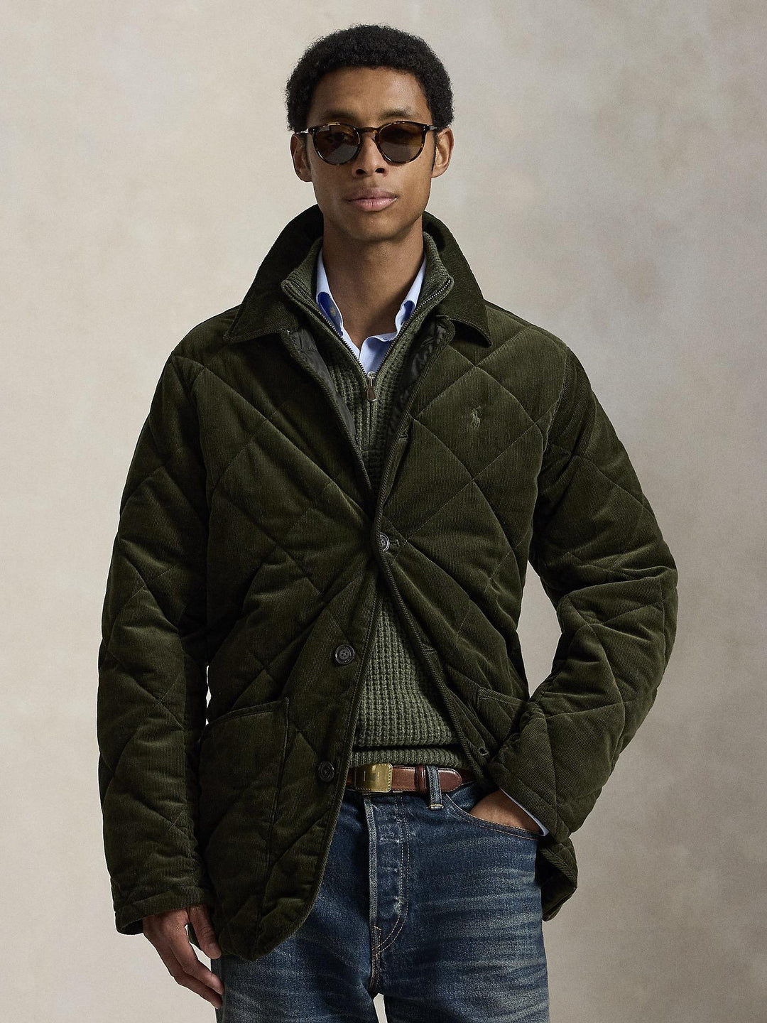 Quilted corduroy barn coat