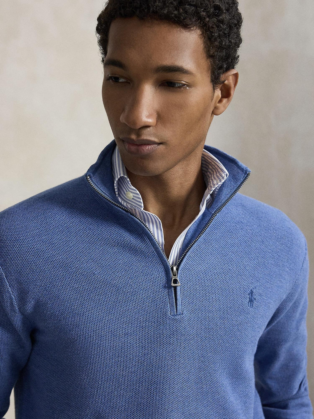 Cotton quarter zip sweater