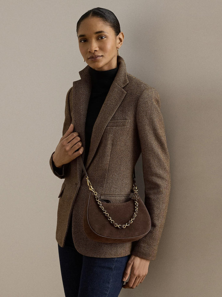 SUEDE MARCY ZIP SHOULDER BAG