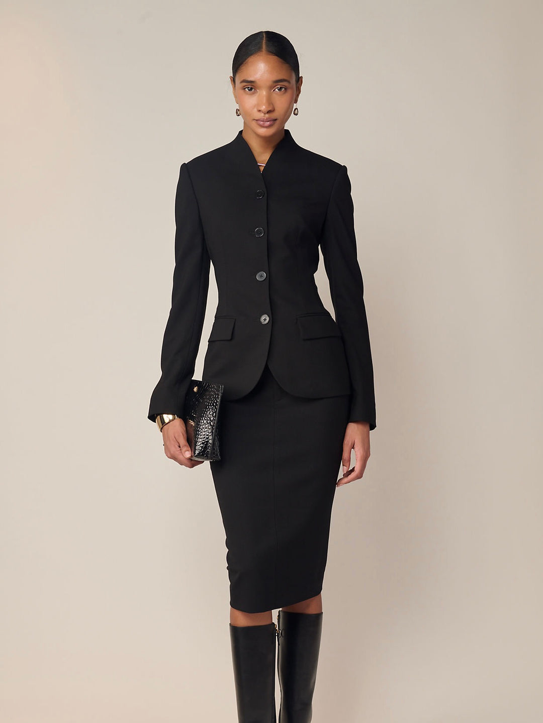 STRETCH WOOL CREPE JACKET