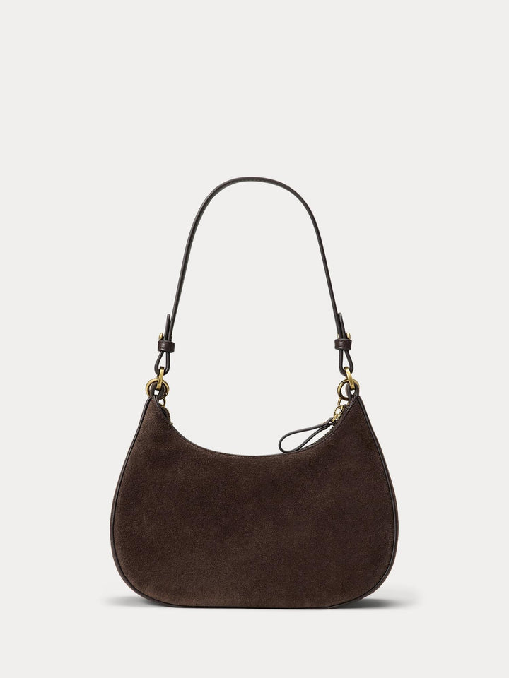 SUEDE MARCY ZIP SHOULDER BAG