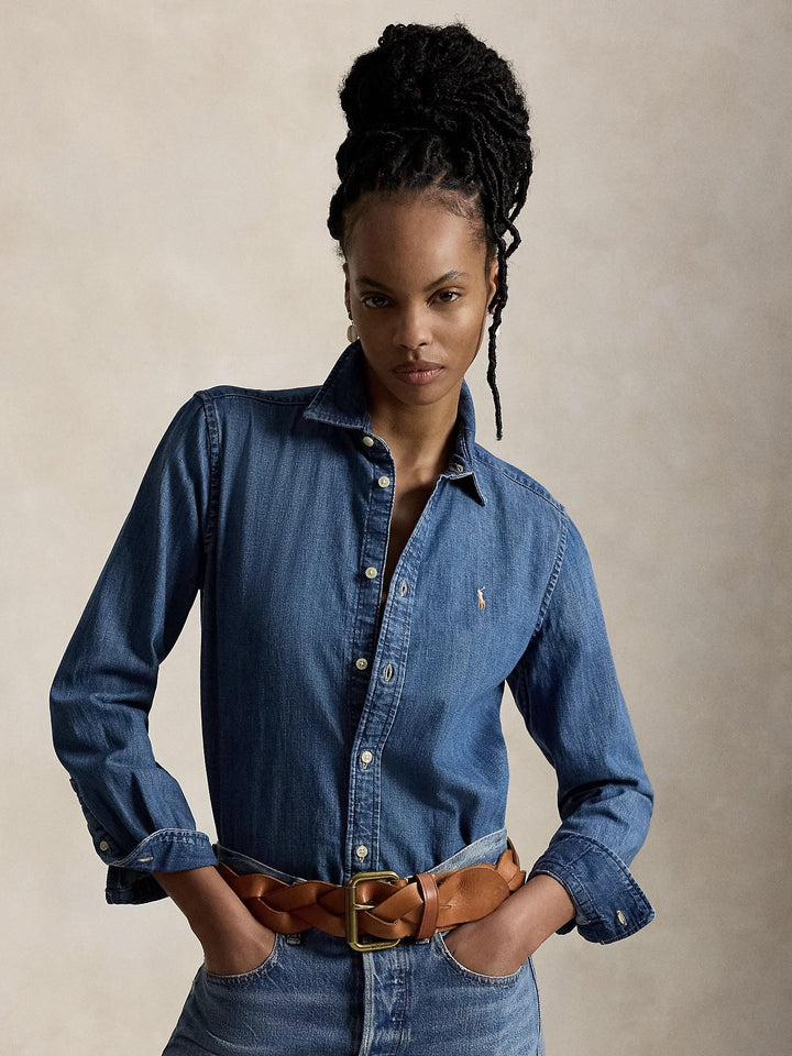 Slim fit denim shirt